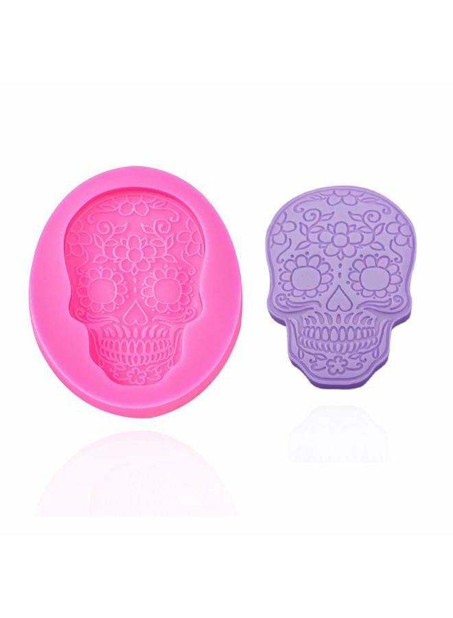 muyulin Skull Fondant Molds for Halloween Party Silicone Cupcake Topper Decorating Molds Chocolate Candy Mold Gum Paste Polymer Clay Epoxy Resin Mould - Image 1