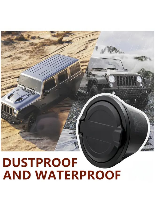 غطاء وقود أسود فاخر بآلية أمان لسيارة جيب JL 2018-2024 ببابين، 4 أبواب، 4XE Unlimited Sport Rubicon Sahara، تركيب سهل بدون حاجة للحفر، ألومنيوم متين مقاوم للخدش والتآكل بلمسة نهائية مطفي. - Image 4