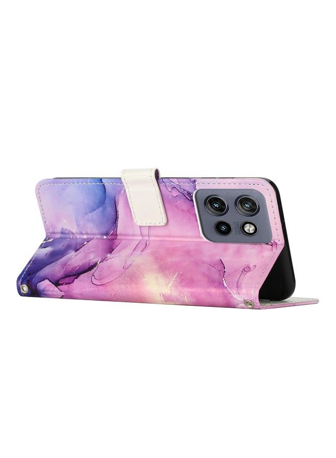 اس-توب جراب لهاتف Motorola Moto S50 5G / Edge 50 Neo، جراب هاتف جلدي بنمط رخامي مطلي - Image 3