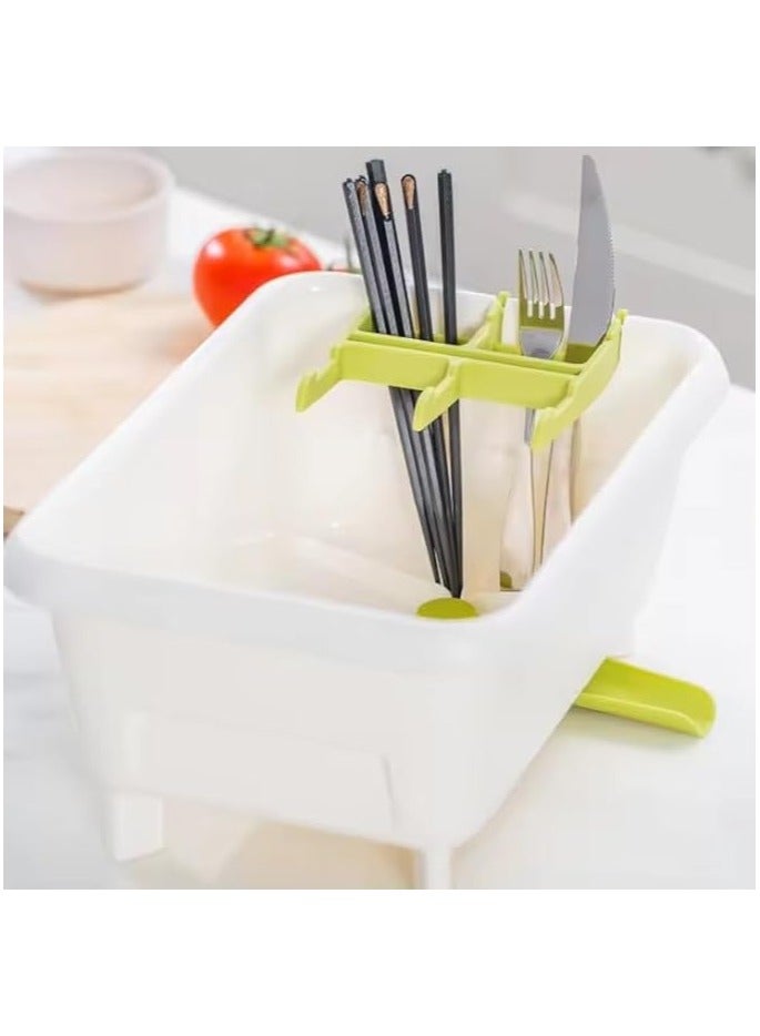 Master Gold Dish Drying Rack and Cutlery with Drain Hole | Fruit and Vegetable Washing Sink | Plastic Cutlery Drying Sink | Dish Organizer | Kitchen Dish Drainer  - Image 3