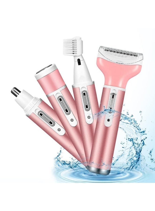 Kueh Electric Razors for Women, 4-in-1 Women’s Facial Hair Removal, Face Shaver Ebrow Trimmer Pubic Shaver Bikini Trimmer Portable Ladies Razors for Shaving - Image 1