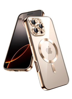 MIGOFAST Soft Clear Case for iPhone 16 Pro Max 6.9-Inch, Camera Lens Full Protection Compatible with MagSafe Wireless Charging Shockproof Electroplated TPU Phone Cover  Desert Titanium  - Image 1