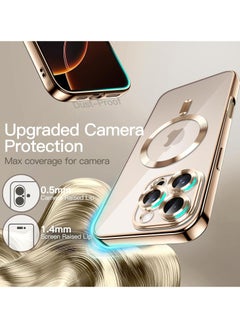 MIGOFAST Soft Clear Case for iPhone 16 Pro Max 6.9-Inch, Camera Lens Full Protection Compatible with MagSafe Wireless Charging Shockproof Electroplated TPU Phone Cover  Desert Titanium  - Image 5