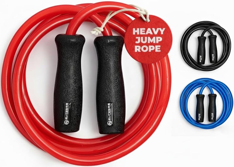 EliteSRS Elite Jumps Muay Thai 2.0 Weighted Jump Rope - Designed for High-Intensity Training, Muay Thai, & MMA Workouts - Heavy 1.3lb PVC Jump Ropes for Fitness - Image 2