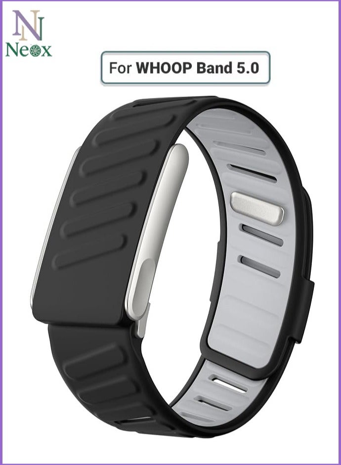 Neox Replacement Silicone Whoop Band Strap Compatible with Whoop 5.0 Band Strap Men Women, Breathable Sport Adjustable Waterproof Replacement Wristbands Straps for Whoop 5.0 Silicone Bands - Image 1
