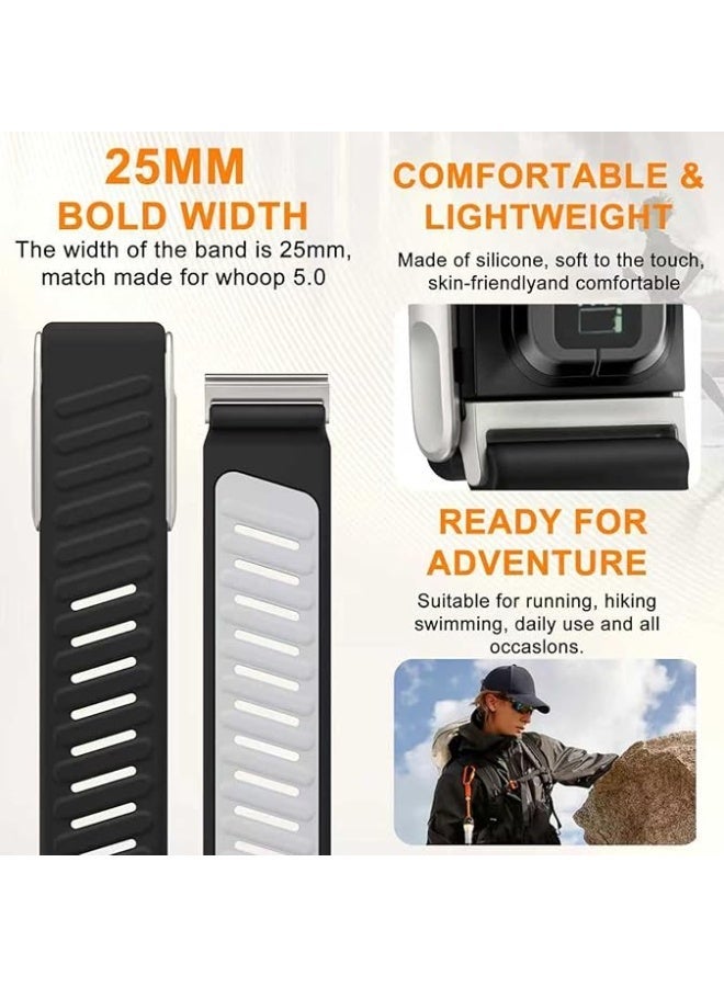 Neox Replacement Silicone Whoop Band Strap Compatible with Whoop 5.0 Band Strap Men Women, Breathable Sport Adjustable Waterproof Replacement Wristbands Straps for Whoop 5.0 Silicone Bands - Image 4