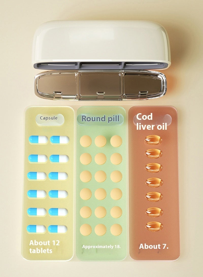 lebonaer Pill Organizers With 3 Compartments, Portable Pill Cases, Compact Pill Box, Waterproof Sealing Pill Container for Purse Pockets, Medicine Holder For Vitamins, Medication, Supplements Fish Oil - Image 4