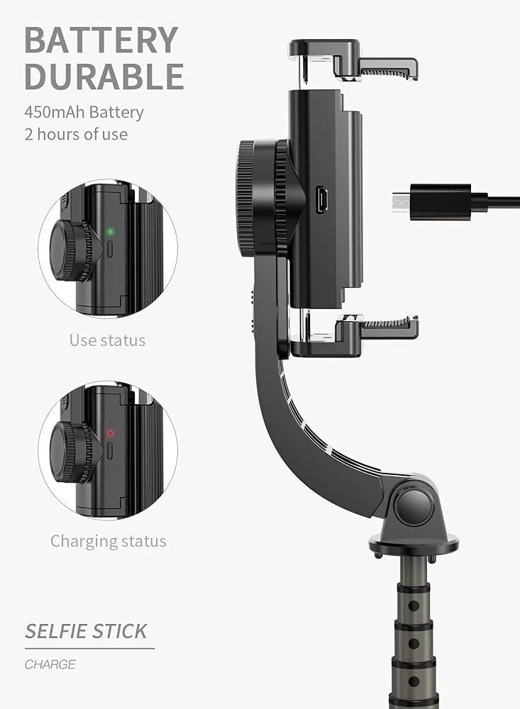 JOMILA Mobile Phone Gimbal Stabilizer for Smartphone Action Camera with Extendable Bluetooth Selfie Stick and Tripod Remote 360 Automatic Rotation Auto Balance iPhone/Android - Image 3