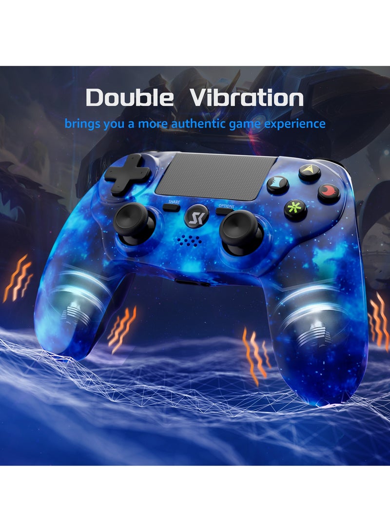 Controller for PS4, Dual Shock Controller Compatible with PlayStation4/3/PS4 Joystick with Touch Panel, Six Axis Gyroscope, Headset Jack Pink and blue 2Pk  - Image 4