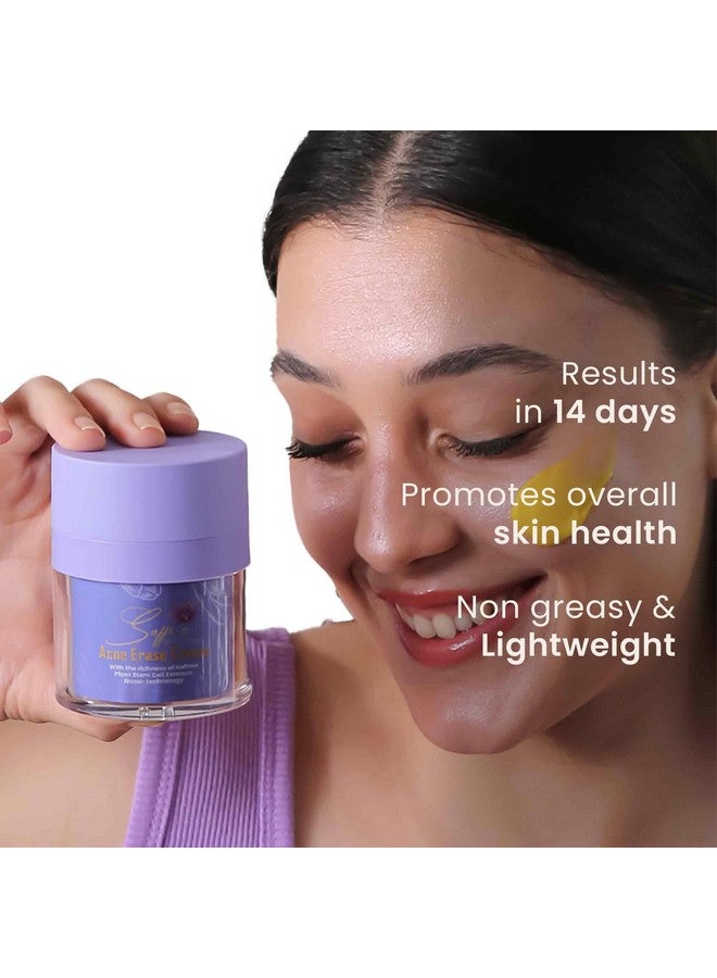 Saffr'n Acne Erase Cream with Saffron, 5% Niacinamide, Peptide, Nano Silver, Nano ZnO, Stem Cells for Clear Acne Free Skin | 50 ml - Image 2