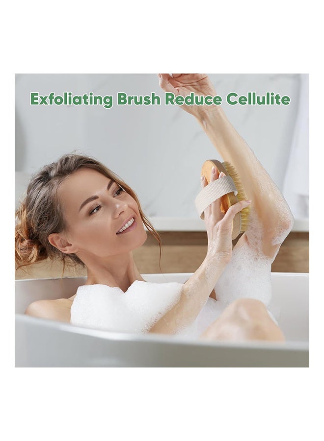 Beauenty Dry and Bath Body Brush Reduce Cellulite Dry Brush for Cellulite and Lymphatic Drainage  Exfoliating Brush with Soft Massage Nodules  Shower Brush Body Scrubber - Image 3