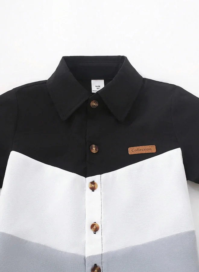 Take Two  Color Block Short Sleeve Shirt for Men | Best Price UAE
