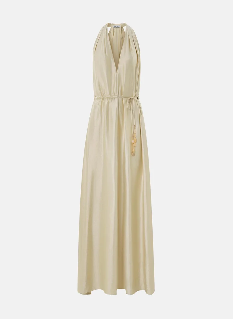 Lichi Maxi dress with draped back and waist ties