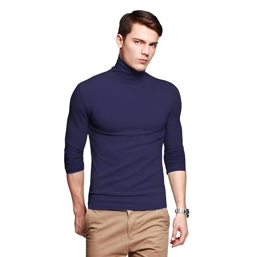fanideaz Mens Full Sleeve Cotton Classic T Shirt for Daily Winter Wear_1BM_3XL_BlueMelange Blue Melange - Image 1