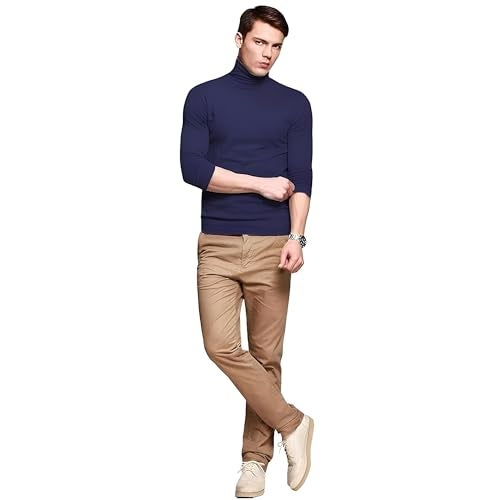 fanideaz Mens Full Sleeve Cotton Classic T Shirt for Daily Winter Wear_1BM_3XL_BlueMelange Blue Melange - Image 3