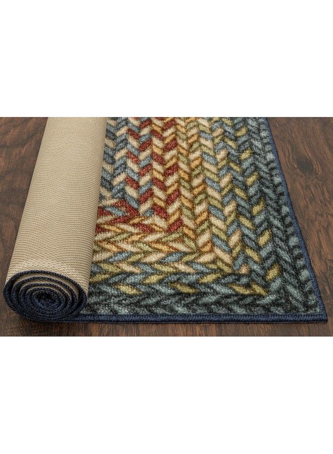 Maples Rugs Marion Braid Hallway Entryway Runner Non Skid Runner Rug [Made In Usa] Multi 2' X 8' - Image 5