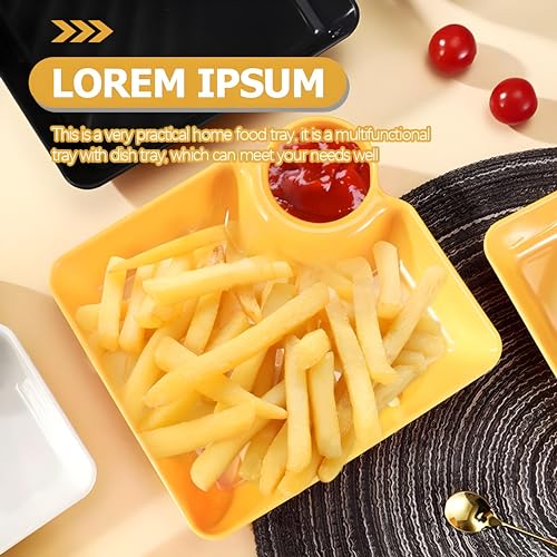 yomith Chip and Dip Serving Platter Dish Set, Divided Trays Snack Bowl Dishes, Wine Dine Appetizer Plates, Dumpling Plate with Sauce Holder for Kids, Family and Parties (4) - Image 4
