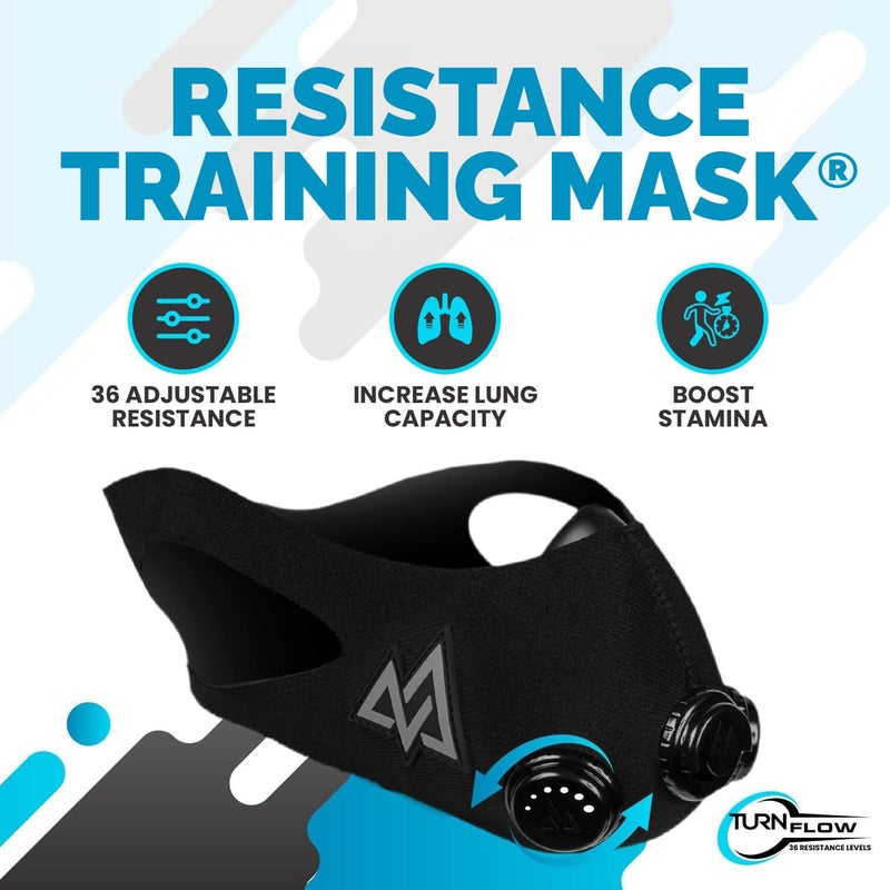 TRAININGMASK - Elevation Training Mask 2.0 - Medium (140â€“180 lbs) - Resistance Training MaskÂ®, High Altitude Mask, Workout Mask (Black) - Check Size Guide Before Ordering - Image 2
