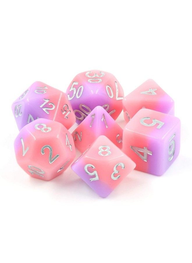 HD DICE Hd Polyhedral Dice Sets D&D Dice For Dungeon And Dragons Rpg Role Playing Games Mtg Pathfinder Table Top Games 7 Dice Set Bubble Gum  - Image 3