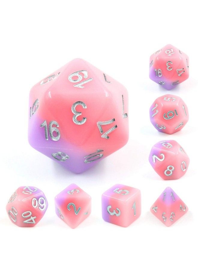 HD DICE Hd Polyhedral Dice Sets D&D Dice For Dungeon And Dragons Rpg Role Playing Games Mtg Pathfinder Table Top Games 7 Dice Set Bubble Gum  - Image 5