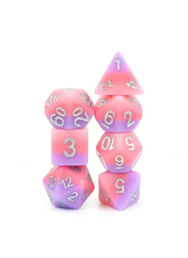HD DICE Hd Polyhedral Dice Sets D&D Dice For Dungeon And Dragons Rpg Role Playing Games Mtg Pathfinder Table Top Games 7 Dice Set Bubble Gum  - Image 4