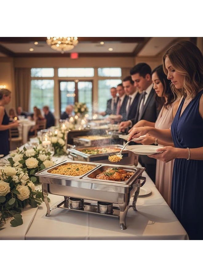 Timmy Stainless Steel Chafing Dish - Premium Buffet Server with Glass Lid, Durable Food Warmer for Catering, Parties, Hotels & Events, High-Quality Mirror Finish, Easy to Clean & Maintain - Image 3
