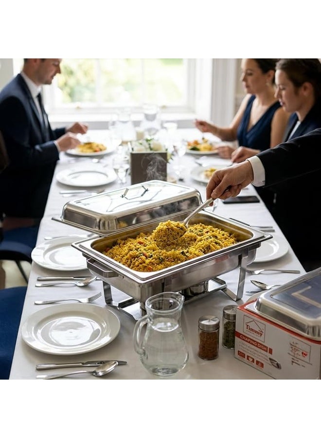 Timmy Stainless Steel Chafing Dish - Premium Buffet Server with Glass Lid, Durable Food Warmer for Catering, Parties, Hotels & Events, High-Quality Mirror Finish, Easy to Clean & Maintain - Image 5