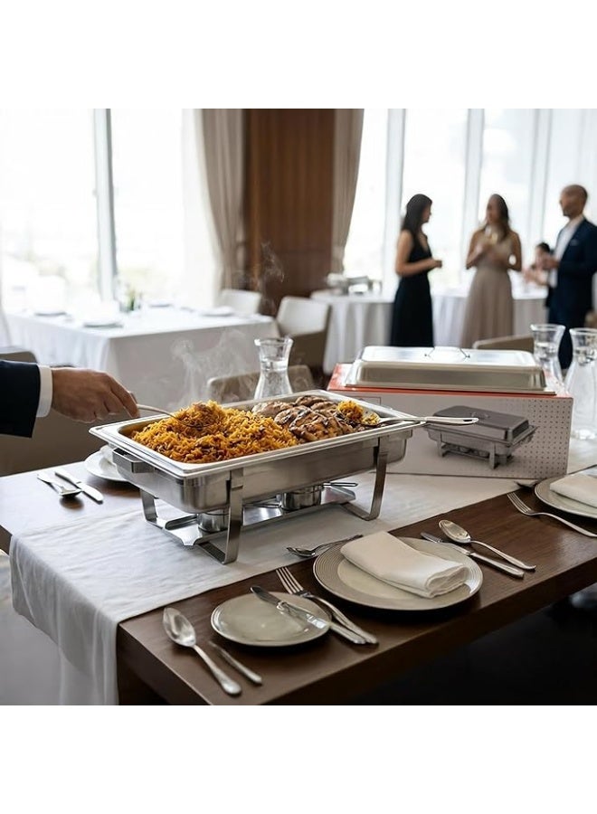 Timmy Stainless Steel Chafing Dish - Premium Buffet Server with Glass Lid, Durable Food Warmer for Catering, Parties, Hotels & Events, High-Quality Mirror Finish, Easy to Clean & Maintain - Image 2