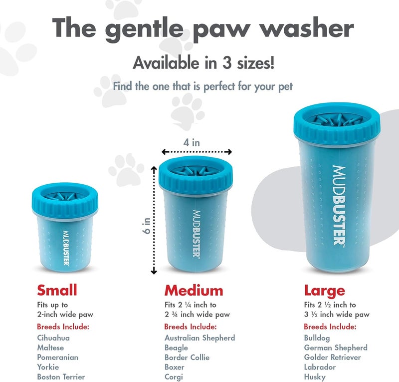 Dexas MudBuster Portable Dog Paw Cleaner, Medium, Blue - Image 3