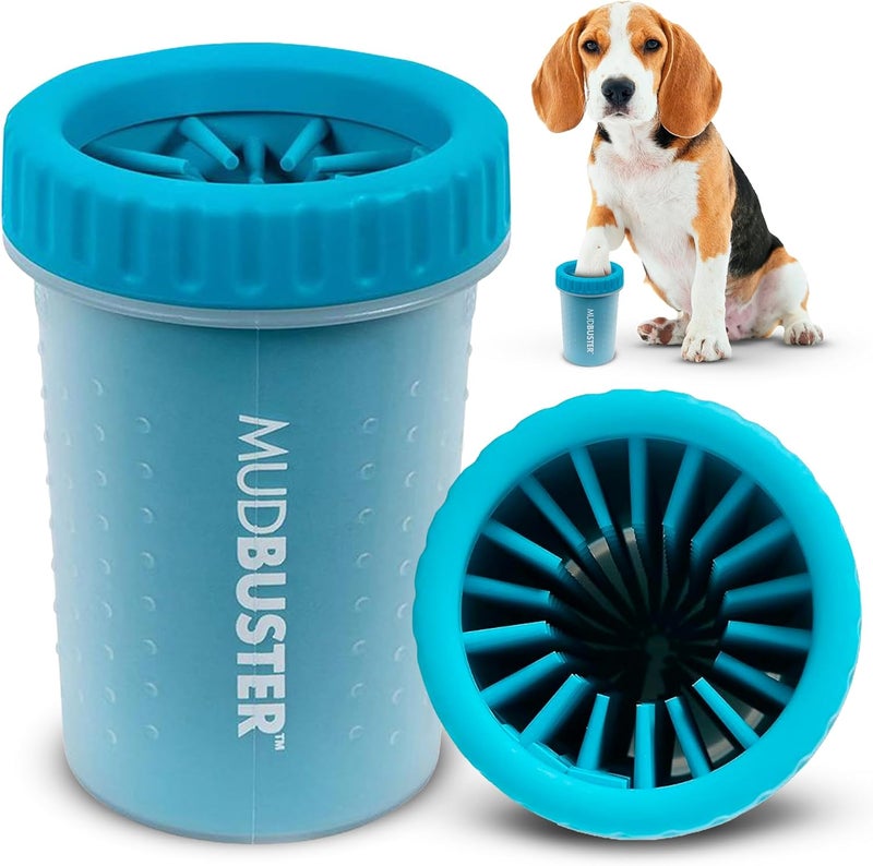 Dexas MudBuster Portable Dog Paw Cleaner, Medium, Blue - Image 1