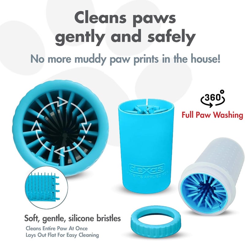 Dexas MudBuster Portable Dog Paw Cleaner, Medium, Blue - Image 2