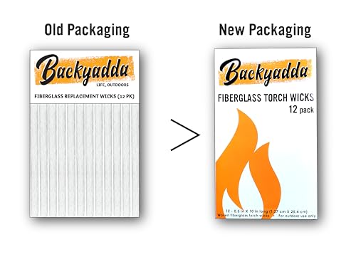Backyadda Tiki Torch Wick Replacements, 12 Pack, Long Life Fiberglass Torch Wicks, for Tiki Torch Canisters, Table Top Lanterns, and Citronella Burning Torches | Super Absorbent Fiberglass Wicks - Image 3