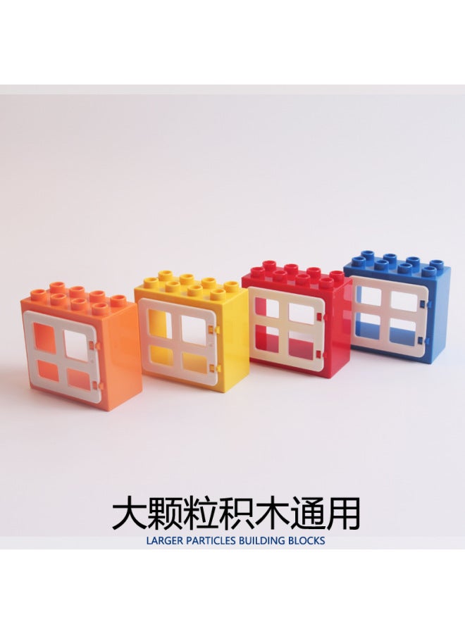 Big Particle Building Block Accessories Playground Ferris Wheel House Swing Slide Stairs Seesaw Creative Plastic Toys - Image 4