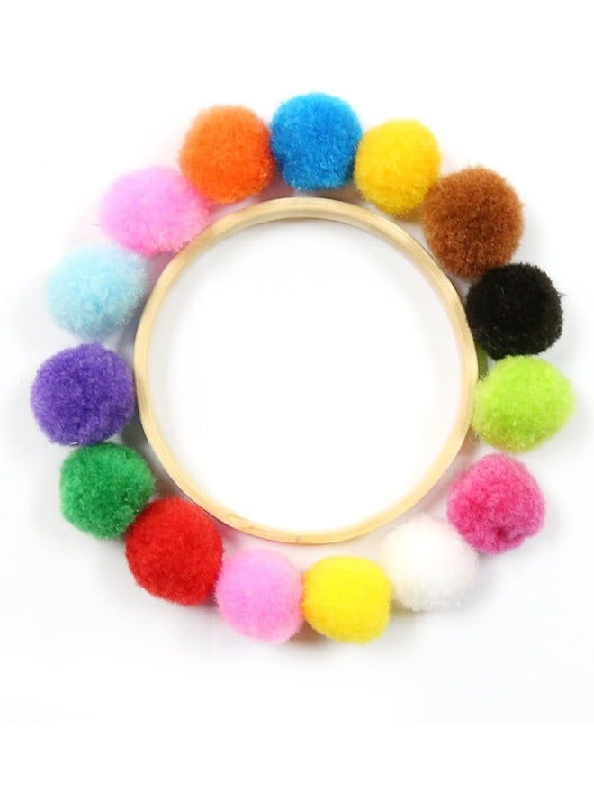 300 Pieces1 inch/2.5cm multi-colored pom-poms, with 100 black googly eyes, self-adhesive, sizes include 6/8/10/12/15/20/35 mm mixed pack, suitable for children's DIY art and craft decoration. - Image 5