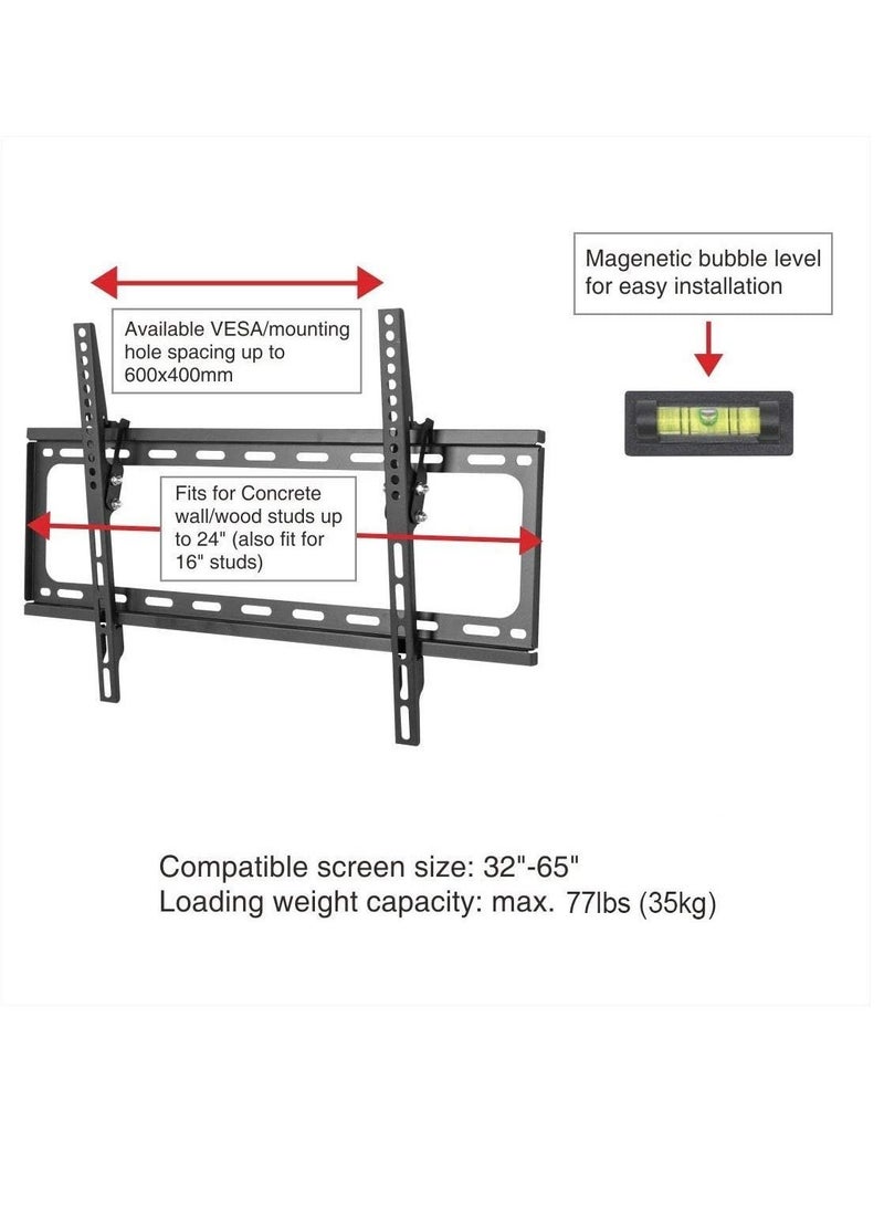TV Wall Mount Bracket for Most22" 32" 40" 43"46" 47" 50" 52" 55" 58" 60" Inch LCD LED Plasma Flat Screen Fit for Most of Samsung Coby LG VIZIO - Image 3