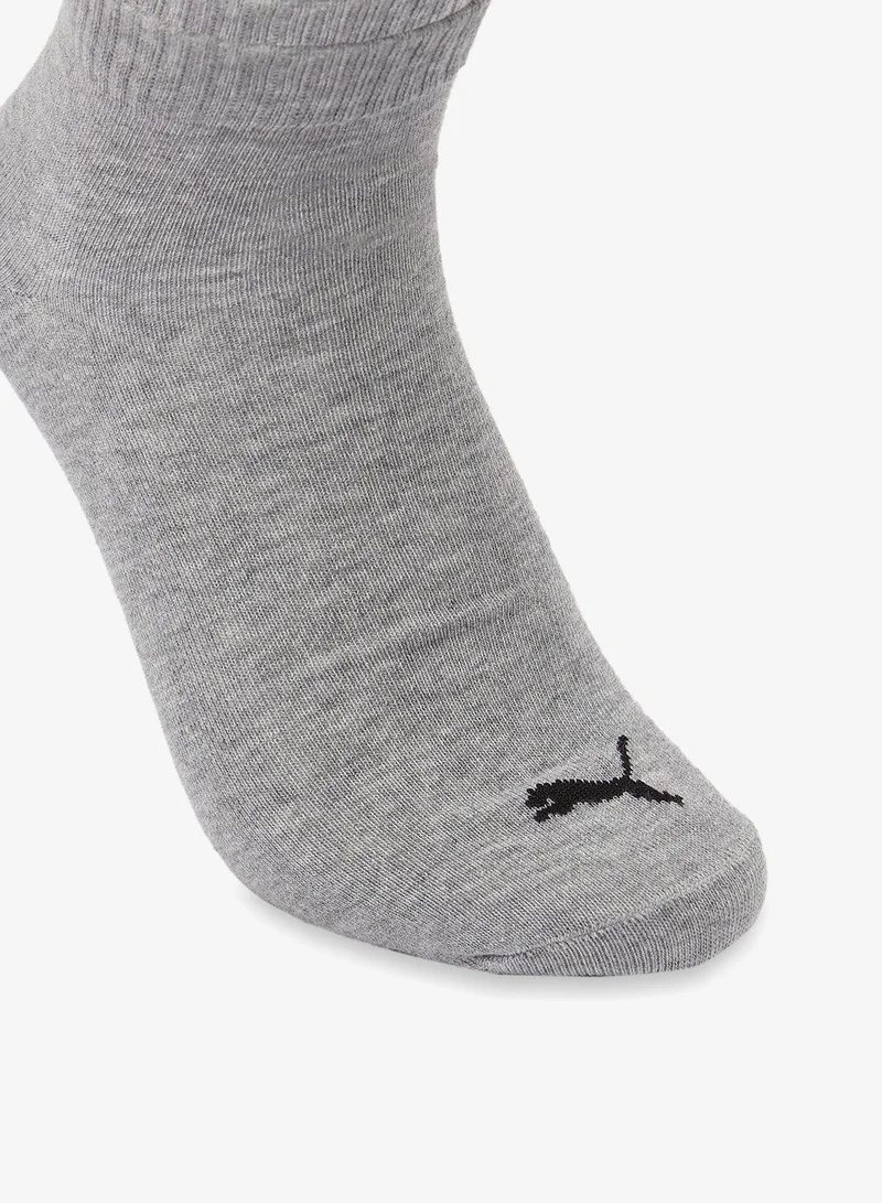 Puma Grey/white/black 3 Pack Quarter Plain Socks  | Best Price UAE