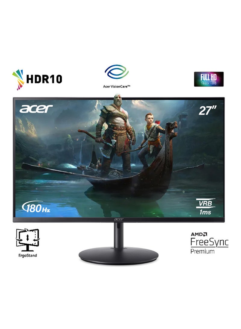 أيسر شاشة ألعاب 27 بوصة FHD IPS (178°x178°) 180Hz بدون إطار | زمن استجابة 1 مللي ثانية | سطوع 250 نيت | HDR10 | 2 x HDMI 2.0، DP، مخرج صوت MM | 99% sRGB | شاشة Acer Nitro XF270 M3biiph سوداء | ضمان المصنع لمدة 2 سنوات - Image 1
