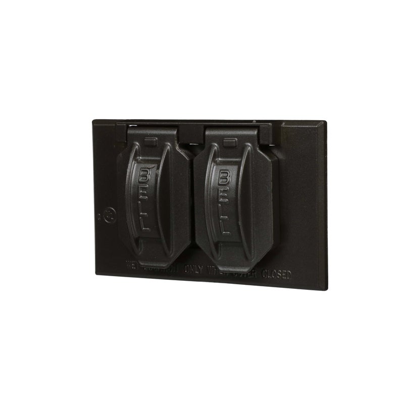 HubbellRaco 51802 2Hole Weatherproof Device Cover 4916 in L X 21316 in W X 1 in T Bronze