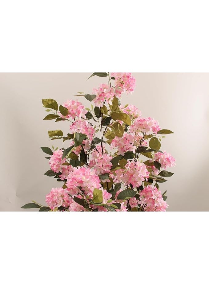 ماركولو شجرة زهور الليلك الاصطناعية من ماركولو، 150 سم مع وعاء، نبات زهري صناعي، جذع بني طبيعي، أوراق خضراء، ديكور منزلي - Image 2
