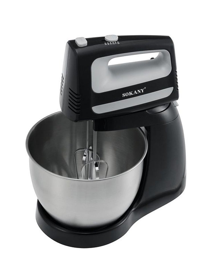 sokany Handheld Stand Mixer, with Stainless Steel Bowl, Desktop Eggbeater Beat Cream Baking Machine Dough Hook Beater Suitable for Home Kitchenn Hand Mixers,Black  - Image 1