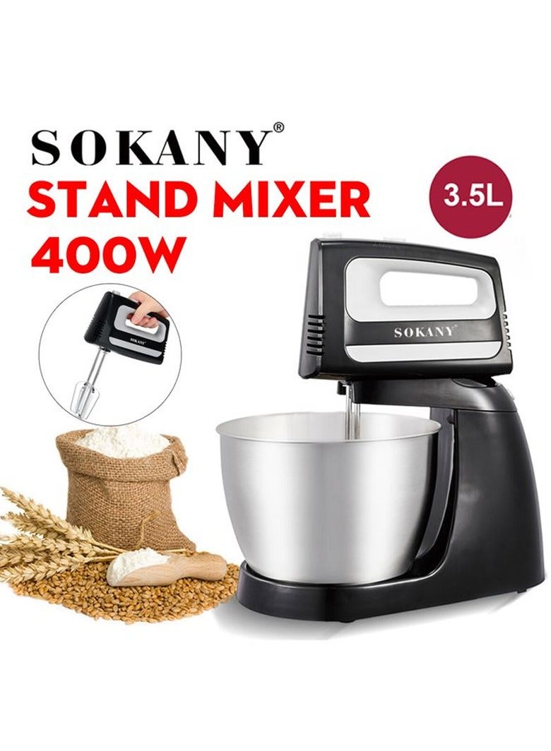 sokany Handheld Stand Mixer, with Stainless Steel Bowl, Desktop Eggbeater Beat Cream Baking Machine Dough Hook Beater Suitable for Home Kitchenn Hand Mixers,Black  - Image 2