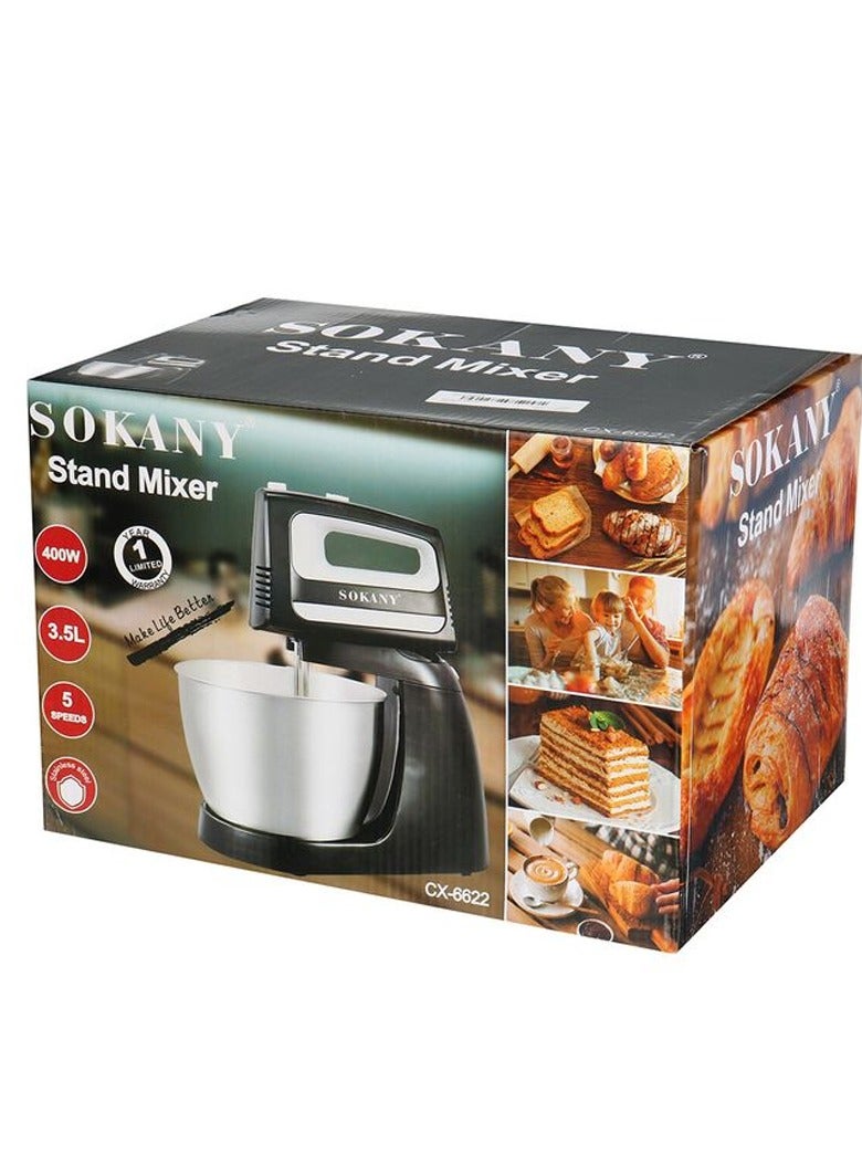 sokany Handheld Stand Mixer, with Stainless Steel Bowl, Desktop Eggbeater Beat Cream Baking Machine Dough Hook Beater Suitable for Home Kitchenn Hand Mixers,Black  - Image 4