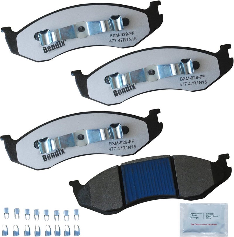 Bendix Fleet Metlok MKD477FM Semi-Metallic Front Brake Pads for Jeep Cherokee 2001-1990,Comanche 1992-1990,Grand Cherokee 1998-1993,TJ 2006-1997,Wagoneer 1990,Wrangler 1995-1990,Wrangler 2006-1997 - Image 1