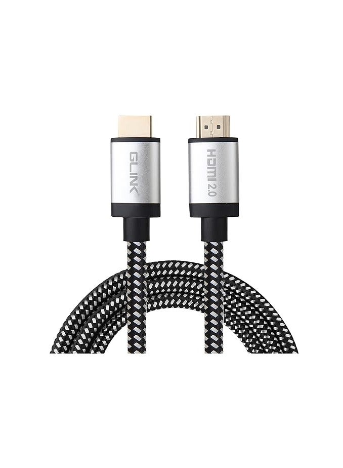 GLink GL-201 ULTRA 4K-HIGH SPEED HDMI CABLE 2.0V with Ethernet 18Gbps, Supports DOLBY, 3D, 4K@60Hz, HDCP 2.2, Audio return, Cotton Braided, Gold Plated Metal Connector (15M/50FT) - Image 1