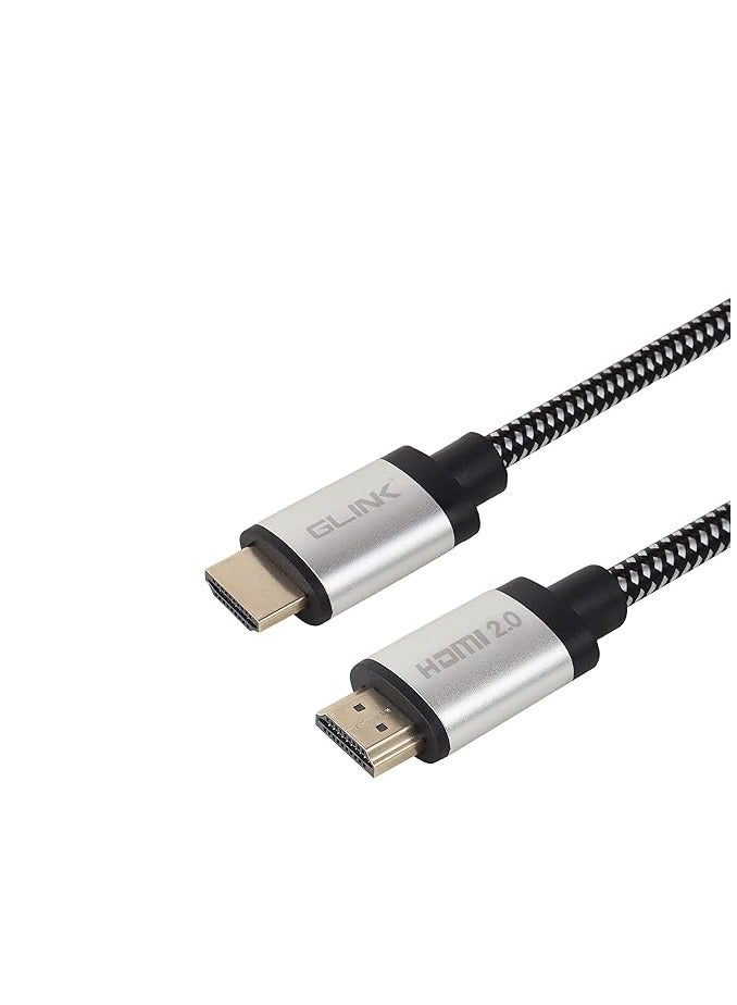 GLink GL-201 ULTRA 4K-HIGH SPEED HDMI CABLE 2.0V with Ethernet 18Gbps, Supports DOLBY, 3D, 4K@60Hz, HDCP 2.2, Audio return, Cotton Braided, Gold Plated Metal Connector (15M/50FT) - Image 3