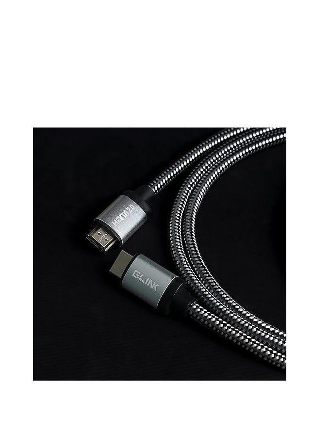 GLink GL-201 ULTRA 4K-HIGH SPEED HDMI CABLE 2.0V with Ethernet 18Gbps, Supports DOLBY, 3D, 4K@60Hz, HDCP 2.2, Audio return, Cotton Braided, Gold Plated Metal Connector (15M/50FT) - Image 4