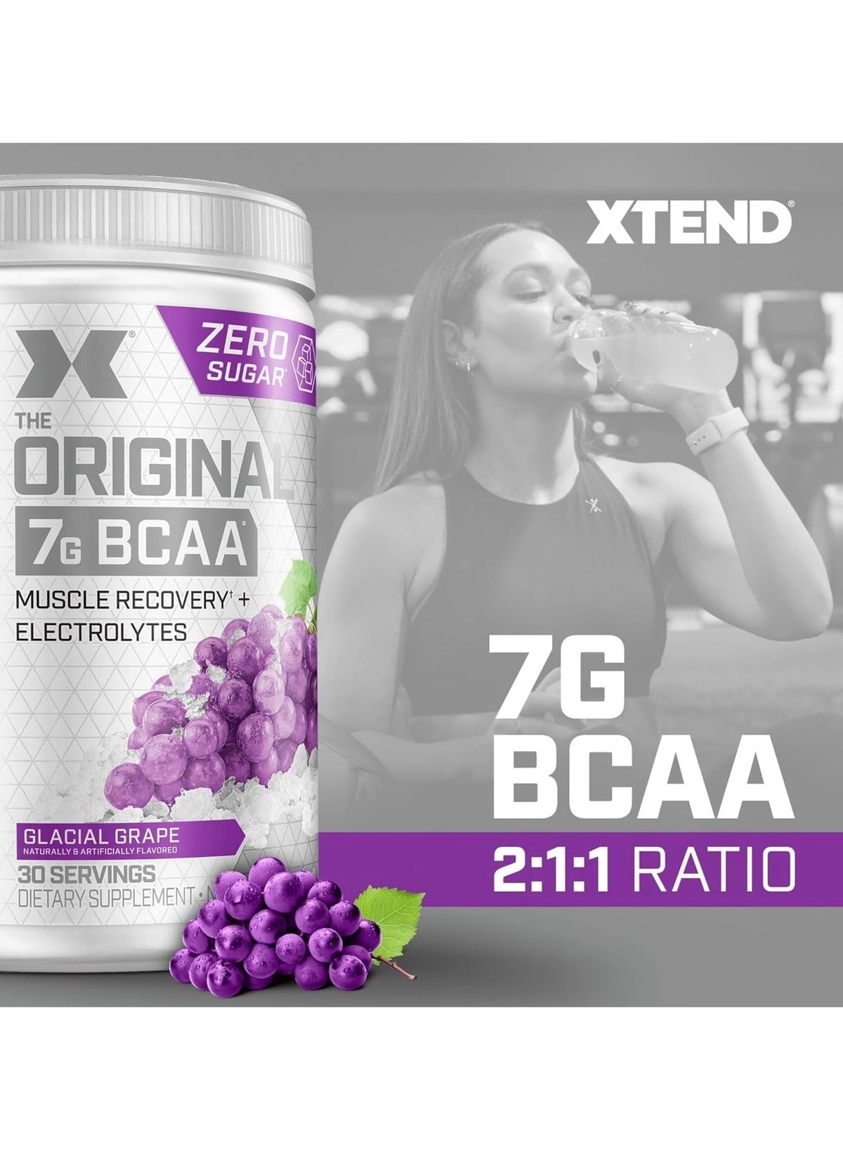XTEND Glacial Grape Original BCAA Powder 390g 30 Servings