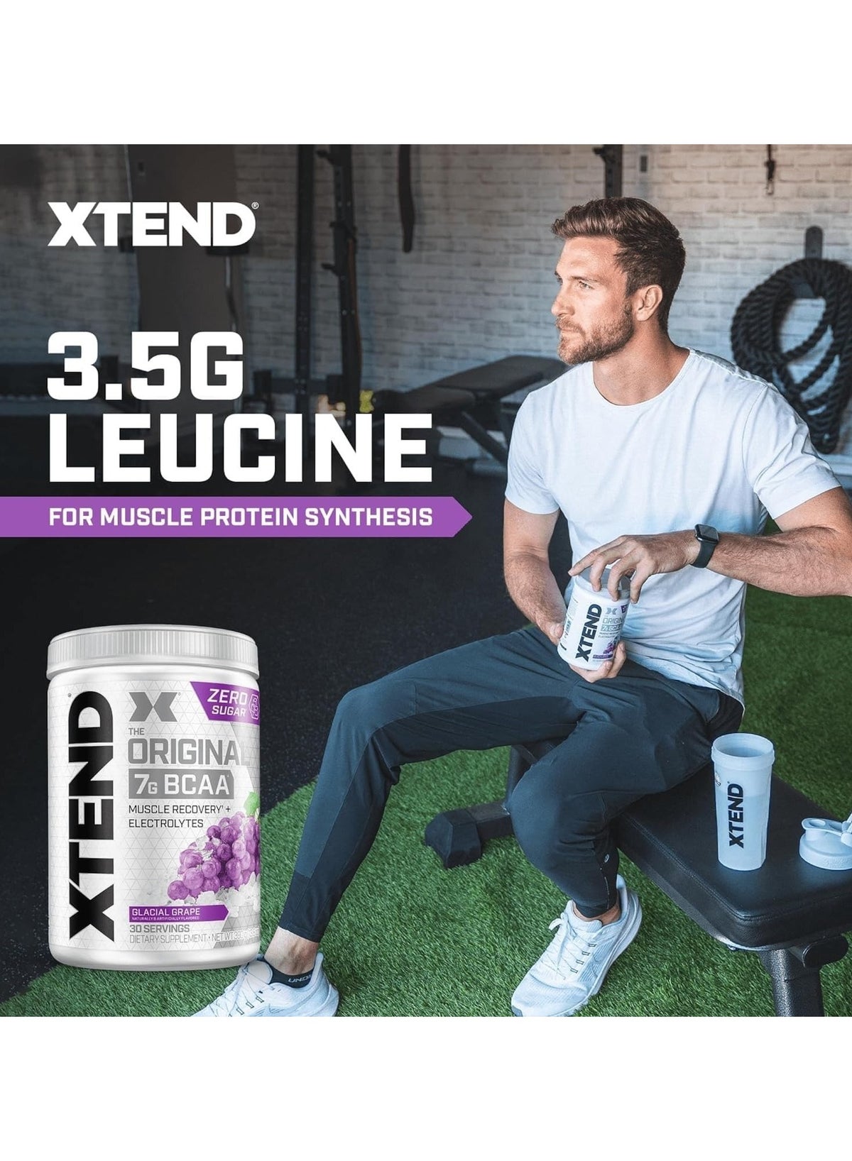 XTEND Glacial Grape Original BCAA Powder 390g 30 Servings