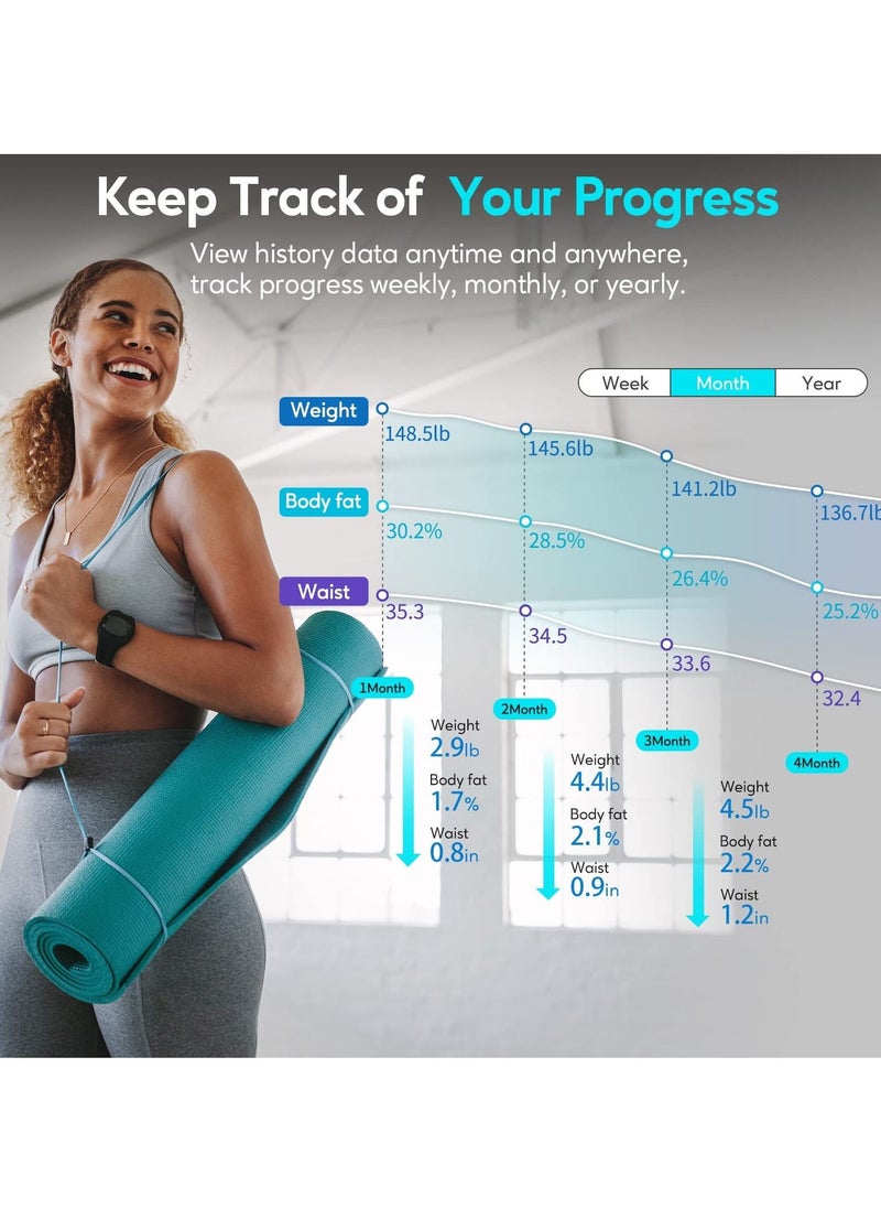Excefore - Tape Measure for Body, Smart Bluetooth Digital Measuring Tape with App, Retractable Function, Accurate Measurement Tape for Weight Loss, Muscle Gain, Fitness Bodybuilding, Inches & CM - Image 1