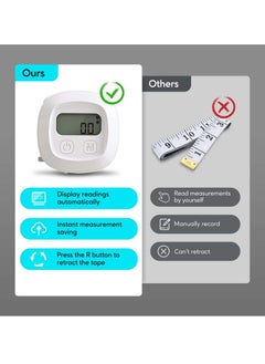 Excefore Tape Measure for Body, Smart Bluetooth Digital Measuring Tape with App, Retractable Function, Accurate Measurement Tape for Weight Loss, Muscle Gain, Fitness Bodybuilding, Inches & CM  - Image 3